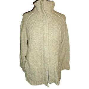 Eileen Fisher Women Zip Up Organic Cotton Cardigan Sweater Oversized XS